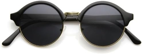 zeroUV® - Vintage Inspired Classic Half Frame Semi-Rimless Round Circle Sunglasses