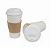 CucinaPrime White Paper Hot Coffee Cups with White Lids and Sleeves (20 Ounce - 50 Pack)