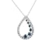 Blue & White Diamond 1/2 Carat (ctw) Journey Tear Drop Pendant in 14K White Gold