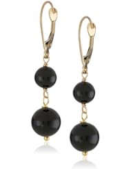 Gemstone Bead with 14k Gold Lever Back Drop Earrings