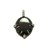 Penelope's Tourmaline & Smokey Topaz Oval Pendant with Fancy Dahlia Cut and Gold Plated Outline