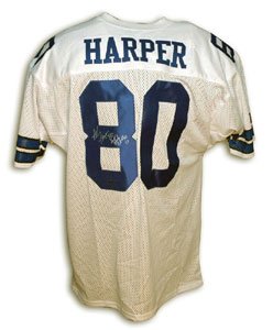 Alvin Harper Signed Dallas Cowboys White Throwback Jersey