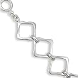 .925 Silver Large Square Link Bracelet