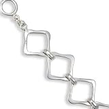 .925 Silver Large Square Link Bracelet