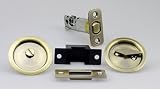 Kwikset 93350-013 Privacy Pocket Door Lock - Antique Brass