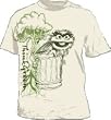 Sesame Street Oscar the Grouch THINK GREEN graphic Tee T-Shirt Cream