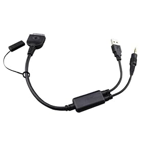 BMW iPod | iPhone | iPad Y Cable Audio Aux Adapter iDrive Interface Lead USB to gold plated 3.5mm suitable for BMW / Mini Cooper 2007>