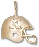 Nebraska Cornhuskers Solid 10K Gold ''N'' Helmet Pendant