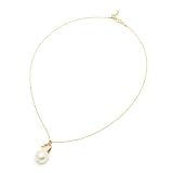Baroque Gold Tipped Pearl Drop Necklace by Mounir||RF10F