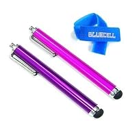 4 Pack of Purple Pink Stylus Universal Touch Screen Pen for Ipad 2 Ipod Iphone 4,4S,Kindle Fire,3g 3gs, Motorola Xoom, Samsung Galaxy Tab 8.9 10.1, Blackberry Playbook HTC Flyer Evo + Bluecell cable tie