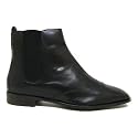 Womens Black Leather Chelsea Ladies Ankle Boots