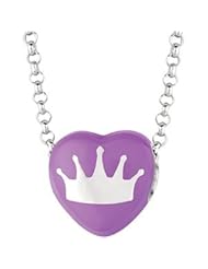 Sweethearts Enamel Crown Heart on 16" Necklace Pendant with Gift Box