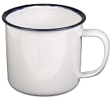 Email-Tasse wei�-blau 0,3 l Durchmesser 8 cm - 