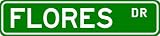FLORES Street Name Sign ~ Personalized Family Lastname Sign ~ Gameroom, Basement, Garage Sign