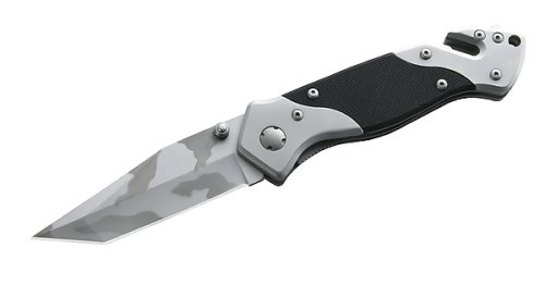 Herbertz Rettungsmesser, AISI 420, Camo-Klinge, G-10, Edelstahlbeschläge, Gürtelclip