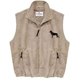 Men's Lined German Shepherd Black Fleece Vest