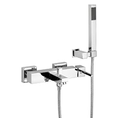 Design Wannenarmatur, Badewannenarmatur quadratisch Chrom