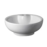 Decolav 1451-CWH 16-Inch Round Ceramic Vitreous China Vessel with Overflow, White
