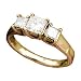 14K Yellow Gold 1.00CTW Princess Cut 3 Stone Diamond Ring