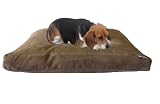 Large 40"x35" Shredded Memory Mix Foam Orthopedic Pet Dog Bed Pillow with Waterproof Brown Suede Durable Cover