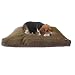 Large 40"x35" Shredded Memory Mix Foam Orthopedic Pet Dog Bed Pillow with Waterproof Brown Suede Durable Cover