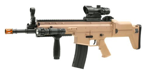 Spring SCAR-L Rifle FPS-350 Red Dot Sight, Flashlight, 