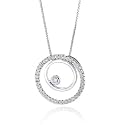 1/3 Carat. "Circles of Love" Diamond & Sterling Silver Pendant w/ 18" Chain