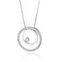 1/3 Carat. "Circles of Love" Diamond & Sterling Silver Pendant w/ 18" Chain