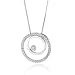 1/3 Carat. Circles of Love Diamond & Sterling Silver Pendant w/ 18 Chain