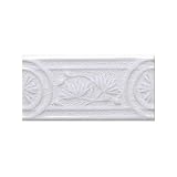 Adex USA Hampton Listello Flower 3 x 6 White Ceramic Tile & Stone
