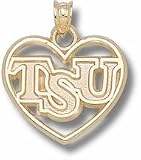 Troy State Trojans TSU Heart Pendant - 10KT Gold Jewelry