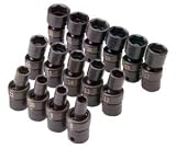 SK Hand Tools 33350 15-Piece 3/8-Inch Drive 6 Point Swivel Metric High Visibility Impact Socket Set