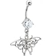 Clear Cubic Zirconia Vintage Butterfly Belly Ring