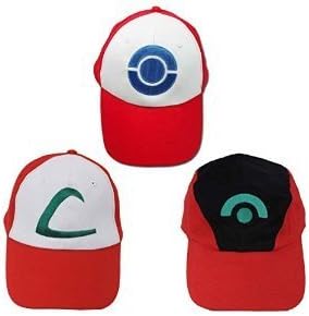 Ash Ketchum Adult Size Hat Set 3 styles Cap Cosplay Accessory by JapanCos