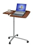Deluxe Ergonomic Adjustable Computer Cart Desk - Mahogany