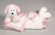 Dottie Pink and White Dog Puppy My Banky Baby Lovie Cuddle Blanket