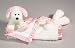 Dottie Pink and White Dog Puppy My Banky Baby Lovie Cuddle Blanket