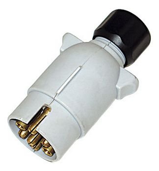 Black/Grey Plastic 7 Pin S Type 12V Caravan Supplementary Electrics Plug