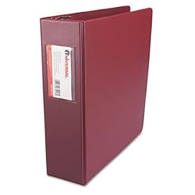 Suede Finish Vinyl Round Ring Binder With Label Holder, 3 Capacity, Maroon