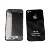 AT&T Iphone 4 Back Cover Housing for AT&T Wireless, Black Glass Battery Door, Replacement Back Housing