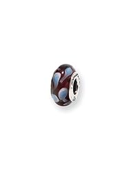 Red and Blue Glass Charm for 3mm Charm Bracelets