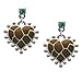 Two Tone Enamel Giraffe Print Heart - Two Sided - title=