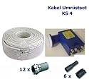 Kabelumr&uuml;stset KS4 Uni. Hexa LNB, 100 m Koax + Stecker