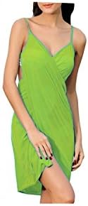AAlisa Womens Beach Wear Cover Up Cotton Soft Sling Skirt Dress, Green