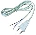 Produkt-Bild: Euro-Netzkabel McPower mit blanken Enden Laenge 1.5m. 2x0.75mm&sup2;. weiss