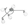 TRIO-Leuchten 873890507 ES-Schiene, inklusiv 5 x E14, 11W, Spirale, mit 2 Gelenken, L�nge max. 75 cm, � 24 cm, Nickel matt, Glas opal matt, � 10 cm