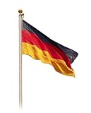 Fahnenmast aus Aluminium 6,20 m - mit Deutschlandflagge und goldener Kugel