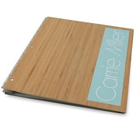 Pina Zangaro Bamboo Screwpost Presentation Books - Natural, 14H times; 11W, Bamboo, Imprinted
