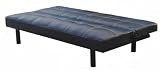 3pc Sofa Bed PVC Black Faux Leather Finish W 65 x D 30 x H 14 L43013