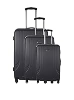 PLATINIUM Set de 3 trolleys rígidos (Gris)